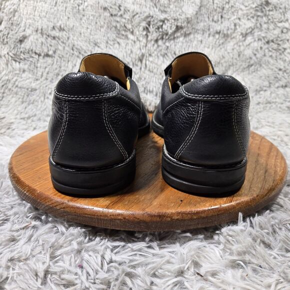 Sandro Moscoloni Men Sz 16D Slip On Shoes Black Leather Y2K Style Driving Loafer - Picture 3 of 8